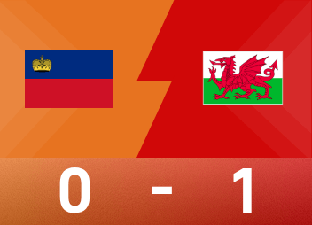 รายงานผลบอลยุโรป เจมส์ ชนะนัดเดียว เวลส์ เฉือน ลิกเตนสไตน์ 1-0
